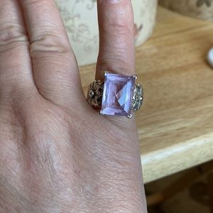 Sterling Silver & Faceted Pink Quartz Ring